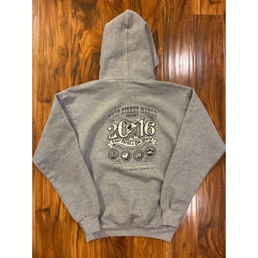 Disney Parks Walt Disney World 2016 Sorcerer Mickey Gray Hoodie Youth XL 0044 - Picture 4 of 7